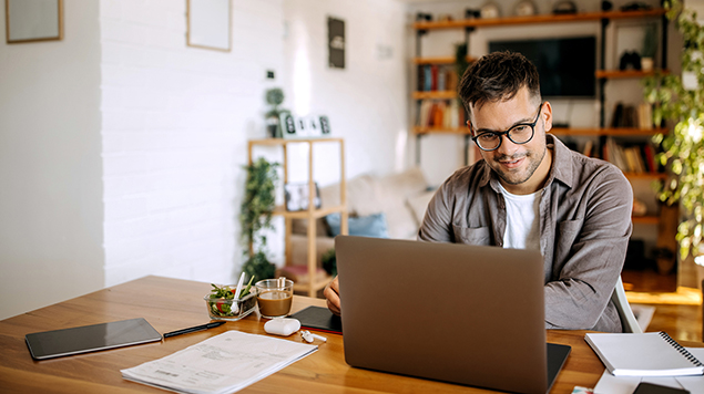 man at computer