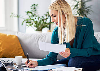 woman doing paperwork