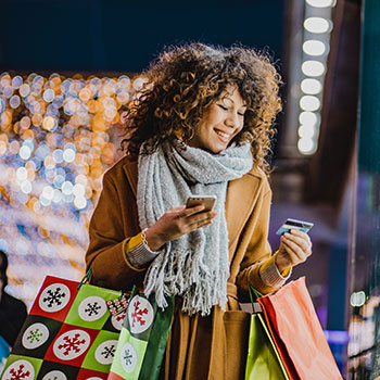 woman holiday shopping